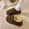 Meias Pantufas de Bico Fechado com Sola Grossa para Mulheres no Inverno Forradas com Lã e Espessadas para Heattech 2026 Novas Pantufas de Algodão de Neve