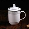 Taza de cerámica tradicional de Jingdezhen, taza creativa, taza de té de cerámica blanca, taza de oficina con asa, taza de té