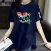 Comercio Electrónico Transfronterizo Despacho Gran Marca Etiqueta Cortada Mostrador Comercio Exterior Camiseta de Manga Corta Estampada Holgada Capa Base