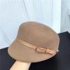 Sombrero Ecuestre Simple Europeo y Americano Sombrero de Fieltro de Lana Australiana Otoño e Invierno para Niños Sombrero Boina Newsboy con Lazo Puskin Sombrero de Moda Vintage