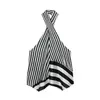 Moda europea y americana transfronteriza AliExpress artículo más vendido top elegante a rayas sin espalda con cuello halter + pantalones de pierna ancha con cintura elástica