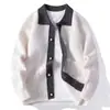 Recomendación de Artículo Caliente Moda Trendy Casual Cárdigan con Solapas Tejido Suéter Ropa de Abrigo Tejidos para Hombre Venta Directa de Fábrica