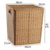 Cesta de Almacenamiento, Cesta para Ropa Sucia, Cesta de Mimbre Tejido para Ropa Sucia con Tapa, Caja Grande de Almacenamiento para Artículos Varios, Cesta Tejida de Plástico