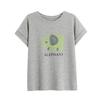 Camiseta Feminina Tamanho Grande Estampa de Elefante Manga Curta Pequena Voadora Verão Feminino Menina Cheinha Emagrecedor Esconde-se da Pele Esconde-se da Barriga Gola Redonda Manga Curta Top
