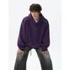 Sudadera con capucha para hombre, lavado a la arena americano, bordado de letras deconstruido, otoño, holgada, peso pesado, relajada, casual, jersey