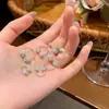 Tachuela de Perno para Oreja Doble Cara de Plata Pura S999 Super Brillante con Herradura Llena de Diamantes para Mujer, Lujo Ligero, Sensación de Alta Gama, Versátil, Amigable con los Oídos