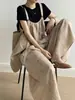 Overol casual estilo japonés Nobayama Tongshu para mujer, mono casual de verano holgado hasta el suelo 98005