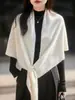 Chal grande 100% lana australiana pura para mujer, suave y cálido para otoño e invierno, se puede usar como capa, tiene un tacto de alta gama, bufanda de doble uso, capa tejida
