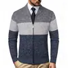 Nuevo cárdigan de punto para hombre de otoño e invierno, con cuello en V, forro polar, engrosado, cálido, suéter de punto, top casual para hombre