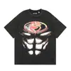 Hermosa Moda Hell Star Ins Mismo Estilo Vintage Estampado Top para Hombre y Mujer Casual a la Moda Algodón Puro Lavable Camiseta de Manga Corta