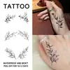 Pegatinas de Tatuaje de Rama y Hoja Fresca Transfronterizas con Múltiples Juegos de Exquisitos Patrones de Líneas de Plantas, Tatuajes Temporales Literarios y Artísticos de Nicho~
