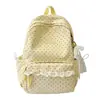 Mochila para Estudiante de Secundaria Estilo Ins College Estilo Polka Dot Alto Valor Estético Encaje Dulce Estilo Chica Suave Mochila de Viaje