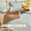 Funda de Cama de Doble Capa de Gasa de Dibujos Animados para Madre y Bebé, Terciopelo de Leche, Acolchada, Engrosada, Protector de Cama Antideslizante, Sábana Lavable a Máquina para Colchón
