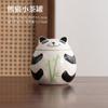 Fresco adorável cerâmica tesouro nacional panda pote de chá cerâmica criativa simulação fofo pote selado cerimônia de abertura