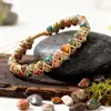 Comercio Exterior Transfronterizo Pulsera de Hilo Trenzado de Doble Capa con Cuentas Ágata Bohemia Piedra de Cristal Piedra Imperial Pulsera de Piedra Natural