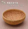 Cestas tejidas de bambú hechas a mano, bandejas de té, juegos de té, cribas de doble capa, cestas de bambú y platos para decoración de jardín de infantes.