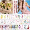 Novas Cores Borboleta Flor Tatuagem Adesivos Sonhador Fresco Flor Borboleta Conjunto Combinado Adesivos Temporários