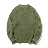 Suéter de Punto Versátil de Moda Estilo Retro Americano Jianheng para Hombre, Algodón Puro Holgado, Suéter Cálido de Cuello Redondo para Otoño e Invierno Juvenil