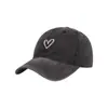 Gorra Lavada Antigua para Mujer de Cabeza Grande Gorra de Almacén Vintage Dulce Fresca Chica Picante Amor Parte Superior Suave Gorra de Béisbol Muestra Cara Pequeña