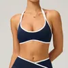 Sujetador Deportivo Transparente Estilo Halter Europeo y Americano Espalda Bonita Mujer Fitness Pilates Yoga Deportivo Secado Rápido Sin Costuras