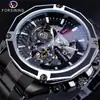 Nuevo reloj mecánico automático de movimiento hueco informal de moda para hombre de estilo europeo y americano de Forsining