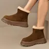 Moda Tallas Grandes Botines Gruesos para Aumentar Altura para Mujeres Bajitas Botas de Nieve Birkenstock para Mujer 2026 Otoño/Invierno Nuevo Estilo Botines Gruesos Forrados de Felpa