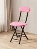 Taburete Plegable con Respaldo, Silla con Cojín Suave, Silla Sencilla para el Hogar, Silla Plegable para Dormitorio, Taburete Pequeño para Balcón, Taburete Redondo Portátil