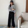 Pantalones Deportivos Rectos Gruesos Forrados de Borrego Lana Seda Catiónica Otoño e Invierno Sueltos de Cintura Alta Delgado Casual