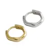 EA494 Pendientes Coreanos de Plata de Ley S925 Hebilla de Oreja Irregular Ondulada Simple INS Pendientes Versátiles de Personalidad de Nicho