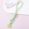 Lanyard de estrela de gelatina criativo para celular, chaveiro, acessório DIY, conta artesanal, corda trançada anti-perda, decoração de bolsa