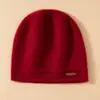 Chapéus de Caxemira Espessos 100% Cor Pura Outono e Inverno para Mulheres, Chapéus de Tricô para Homens, Chapéus Slouchy Versáteis, Chapéus para Clima Frio, Chapéus Turbante Atacado