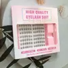 Kit de Cílios Postiços Transfronteiriços, Cílios Postiços de Girassol, Fotogênicos, Artificiais Naturais, Tridimensionais, Raízes Transparentes, Finos e Enrolados
