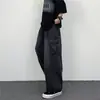 2023 suministro transfronterizo en calle japonesa retro drapeado suelto pierna ancha casual bolsillo grande ropa de trabajo jeans