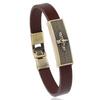 Pulseira de Couro Retrô Estilo Punk Transfronteiriço Pulseira Masculina e Feminina Personalizada Moda Street Hip-hop Joia de Mão Cordão de Mão Pulseira