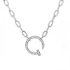 Colar de Unha de Moissanita em Ouro Rosa 18K para Mulheres Cabeça e Cauda em Ouro em Forma de V Corrente de Clavícula Totalmente Diamantada Par Nicho Luxo Leve Fan Chengcheng
