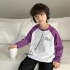 Camiseta de Manga Larga Estilosa de Algodón Puro Estilo Raglán para Niños, Nueva Colección Primavera y Otoño 2026 de Haima, Ropa Estilo Coreano para Niños