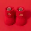Calcetines para Bebé Jingqi Otoño e Invierno Bebé Rojo Año Nuevo Antideslizantes Suela Suave Calcetines de Piso Niños Espesos Cálidos Calcetines para Niños Pequeños