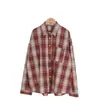Camisa retro de cuadros de otoño para estudiante, estilo coreano ins, holgada, de manga larga