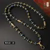 Corrente de Pingente Amuleto Buda de Aço Titânio Original Tailandês Corda para Pendurar Espaçador Céu Estrelado Aurora Amuleto Buda Corrente com Fecho de Mola para Pendurar