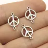 17x 11mm 0.4g multicolor DIY aleación de zinc accesorios para joyería conector y conector de símbolo de la paz