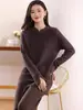 Nuevo Suéter Base de Punto de Manga Larga Estilo Chino Estilo Nacional Cuello Vertical y Hebilla para Mujer 2024 Ajuste Delgado Ajuste Delgado Suéter 100% Lana