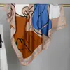 2025 Nuevo Otoño 90cm Bufanda Cuadrada de Seda Sarga Moda Simple Viajero Bufanda Cuadrada de Seda Sarga Estampada