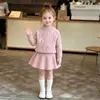 Vestido de suéter para niños, para bebé, otoño e invierno, recién llegado, vestido de punto con lazo prismático, moda, estilo coreano, comercio exterior