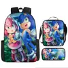 Mochila Escolar Transfronteriza Niña Sónica Dibujos Animados Bolsa Infantil Mochila Escolar para Niño Mochila de Jardín de Infancia Traje