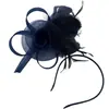 Novo Adorno de Cabeça de Malha com Penas para Noivas Europeias e Americanas Festa de Festival de Corridas de Cavalo Flor de Cabeça Retrô Grampo de Cabelo Aro de Cabelo