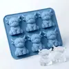 Bandeja de gelo 3D de Vaca das Terras Altas transfronteiriça nova, molde de gelo de silicone de mini Vaca das Terras Altas