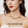 Nuevo Collar de Piedra Natural de Turmalina Estilo Antiguo Apilado Cadena para Clavícula de Mujer con Cuentas de Colores Decorativas