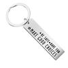 Ventas Calientes Transfronterizas Comercio Exterior Personalizado Letra Colgante Rectangular Letras Colgante Acero Inoxidable Llavero Llavero Colgante