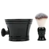 Conjunto de Escova de Barba de Cerdas Macias Plástica Transfronteiriça com Espuma de Barbear para Limpeza Facial Masculina, Recipiente para Espuma de Barbear, Copo Espumante para Sabão