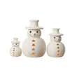 Muñeco de nieve de terracota transfronterizo Muñeco de nieve de resina de color retro Decoración navideña Mesa Muñeco de nieve navideño